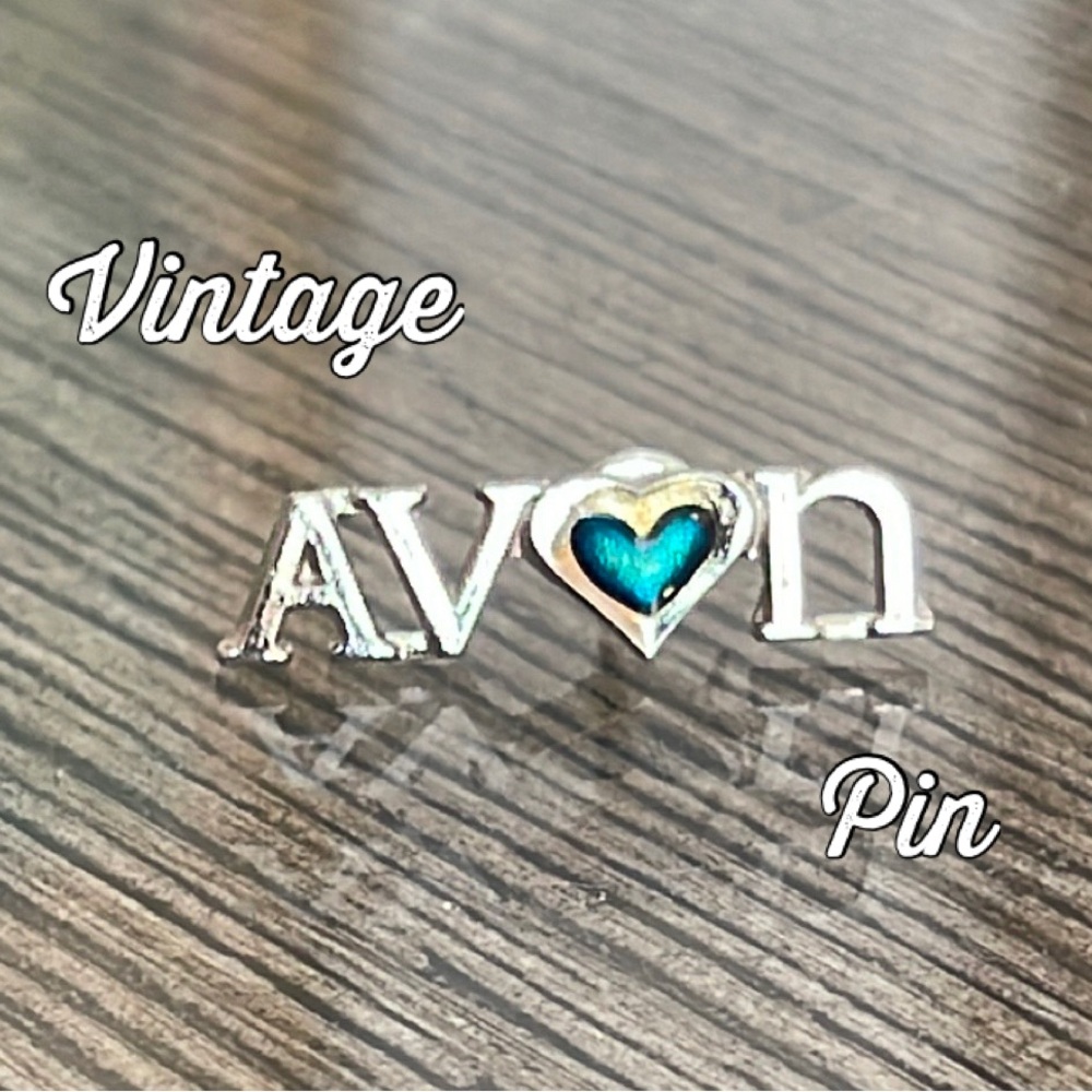Avon Representative Pin with Heart, Silver-tone Pin Back
